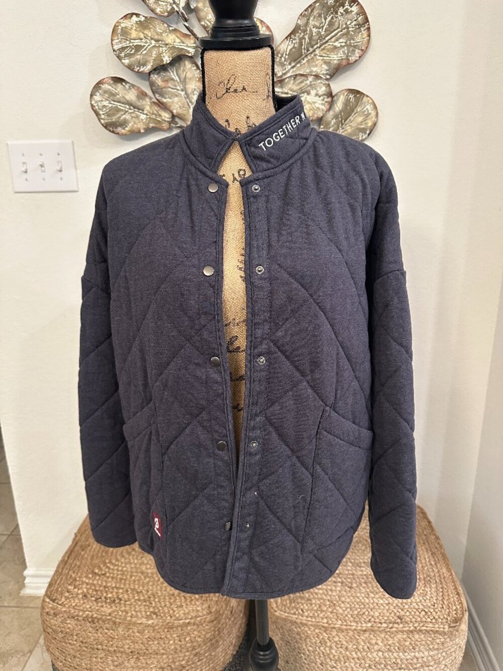 Peloton Gray Quilted Snap Button Jacket - Picture 2 of 10